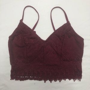 Red wine laced cropped tank top
